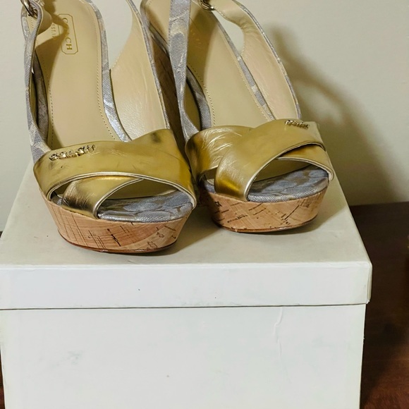 Coach Jessy in Gold 7.5 Wedges - Picture 4 of 10